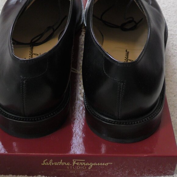 Salvatore Ferragamo Angiolo Tramezza Black Leather Wholecut Oxford 10.5 EE main image 8